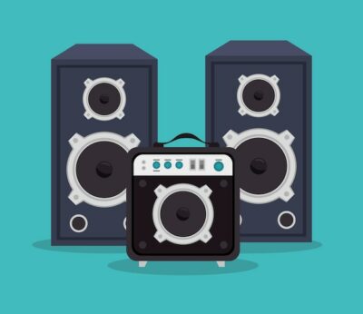 Free Vector | Large speakers isolated icon