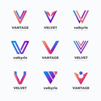 Free Vector | Letter v logo collection