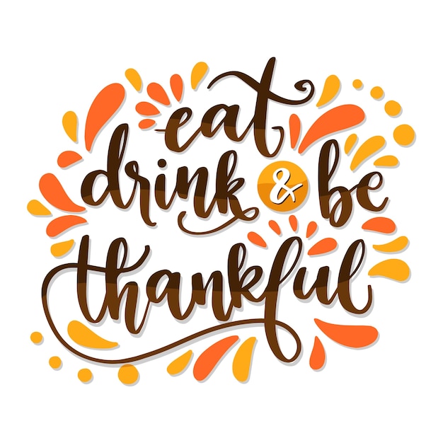 Free Vector | Lettering design for thanksgiving day