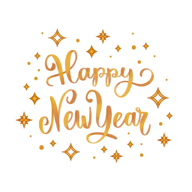 Free Vector | Lettering happy new year 2020