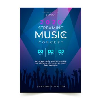 Free Vector | Live streaming music concert poster