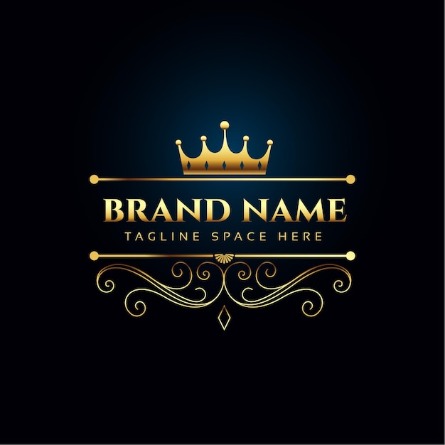 Free Vector | Luxury royal logo concept with golden crown