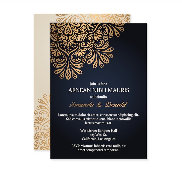 Free Vector | Luxury wedding invitation