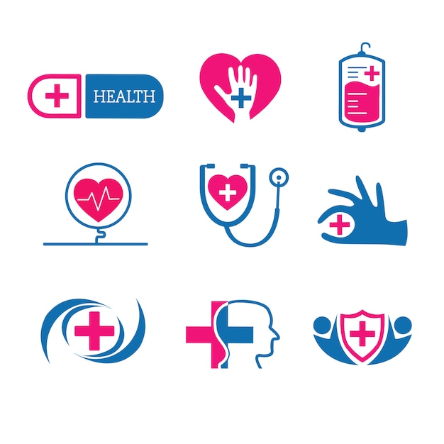 Free Vector | Medical service logos vector set