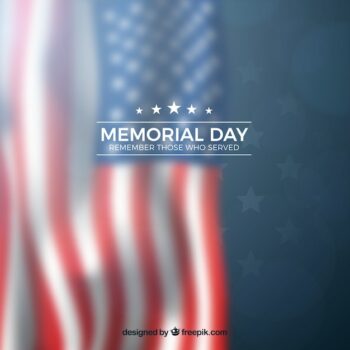 Free Vector | Memorial day with blurred american flag