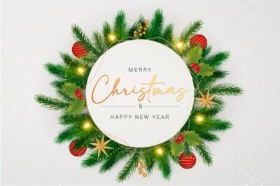 Free Vector | Merry christmas background with realistic decoration