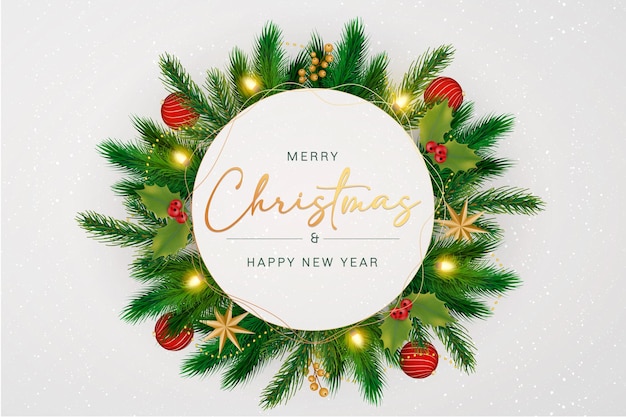 Free Vector | Merry christmas background with realistic decoration