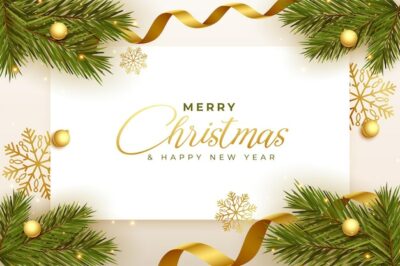 Free Vector | Merry christmas holiday background in 3d realistic style