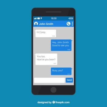 Free Vector | Messenger app for mobile in flat style