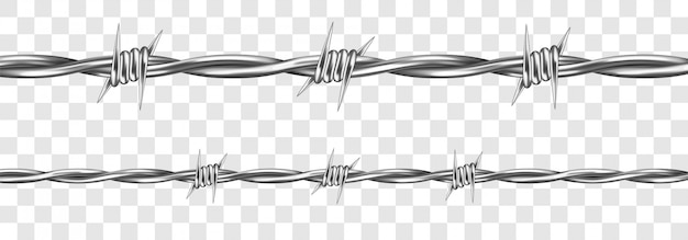 Free Vector | Metal steel barbed wire with thorns or spikes