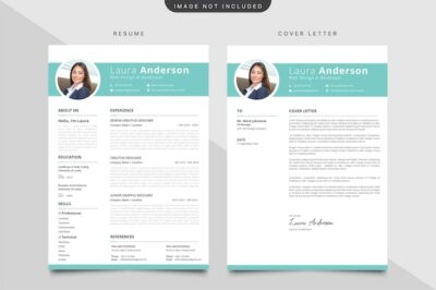 Free Vector | Minimalist cv template with cover letter template