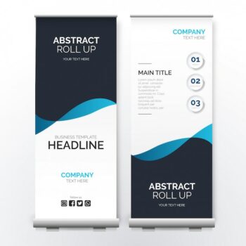 Free Vector | Modern abstract roll up with blue waves
