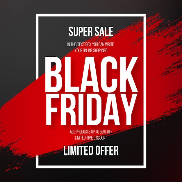 Free Vector | Modern black friday banner with red splash