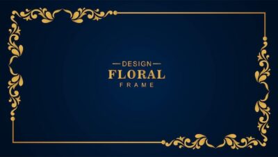 Free Vector | Modern golden floral frame border banner background