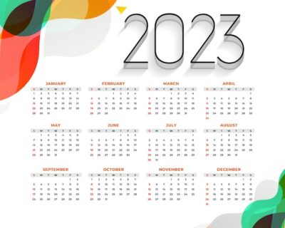 Free Vector | Modern style new year 2023 calendar template