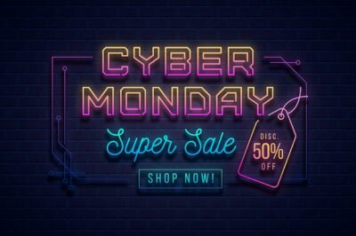 Free Vector | Neon banner cyber monday