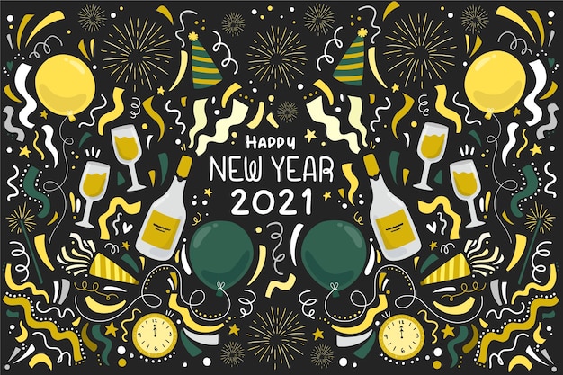 Free Vector | New year 2021 background in flat design