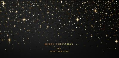 Free Vector | New year background. shimmering golden particles on a dark background. holiday greetings vector illustration.