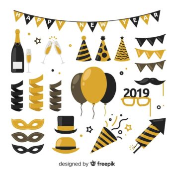 Free Vector | New year party elements collection