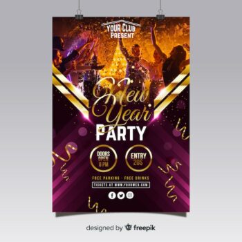 Free Vector | New year party poster 2019