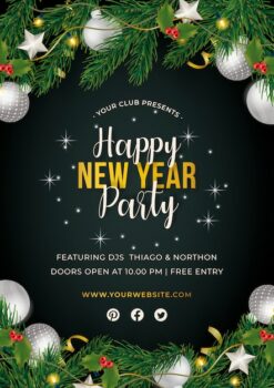 Free Vector | New year party poster