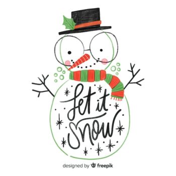 Free Vector | Nice hand drawn snowman lettering
