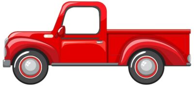 Free Vector | Old red truck on white background