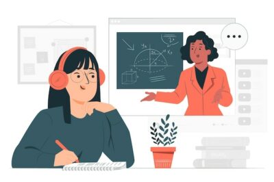 Free Vector | Online learning concept illustration