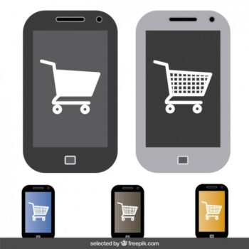 Free Vector | Online shopping in mobile phone