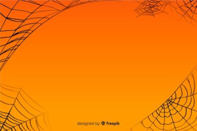 Free Vector | Orange halloween cobweb background