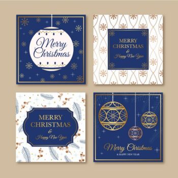 Free Vector | Ornamental christmas cards