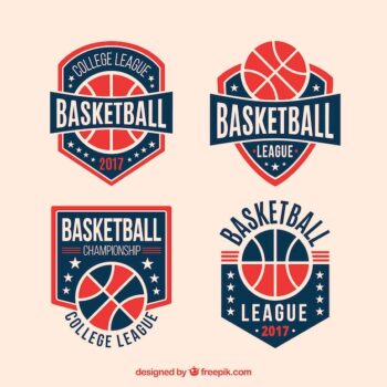 Free Vector | Pack of retro basketball badges
