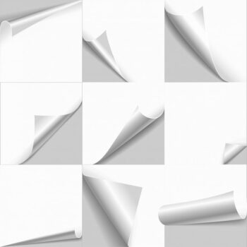 Free Vector | Page curl rolled empty white paper with flip edges copy space set.