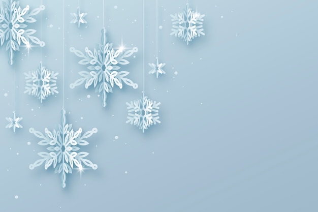 Free Vector | Paper style winter background