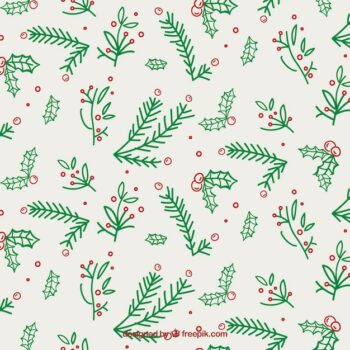 Free Vector | Pattern of hand drawn mistletoe