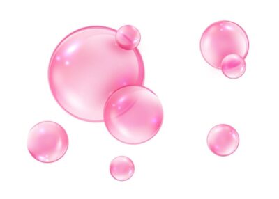 Free Vector | Pink bubbles on white background collagen bubbles fizzy sparkles bubble gum