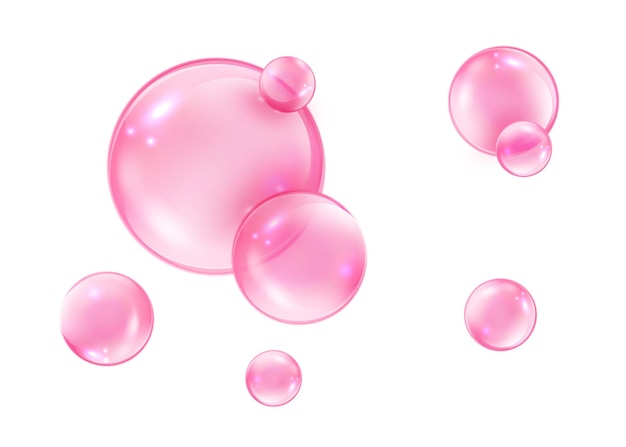 Free Vector | Pink bubbles on white background collagen bubbles fizzy sparkles bubble gum