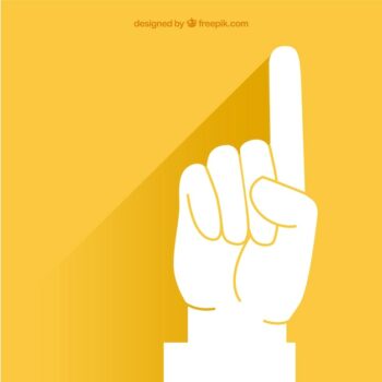 Free Vector | Pointing finger over yellow background