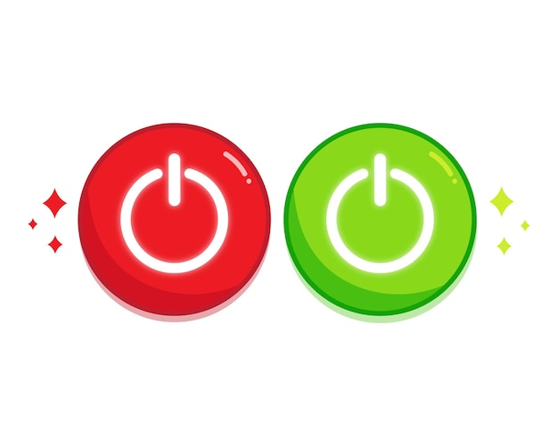 Free Vector | Power on off red and green button icon set art illustration