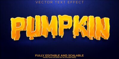Free Vector | Pumpkin text effect editable halloween and scary text style