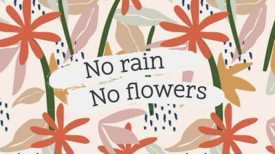 Free Vector | Quote blog banner template, editable inspirational message, no rain no flowers vector