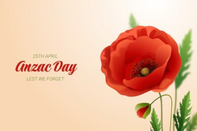 Free Vector | Realistic anzac day background