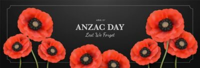 Free Vector | Realistic anzac day horizontal banner template