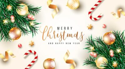 Free Vector | Realistic christmas background with green branches
