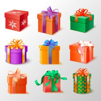 Free Vector | Realistic christmas gift collection