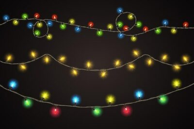 Free Vector | Realistic christmas lights collection