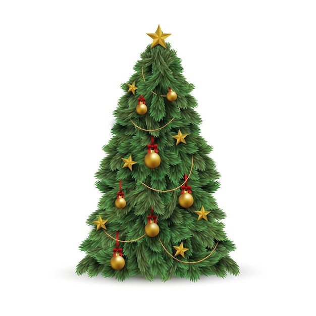 Free Vector | Realistic christmas tree illustration