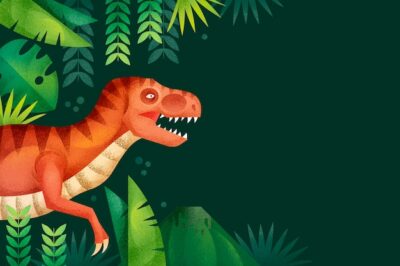 Free Vector | Realistic dinosaurs illustration background
