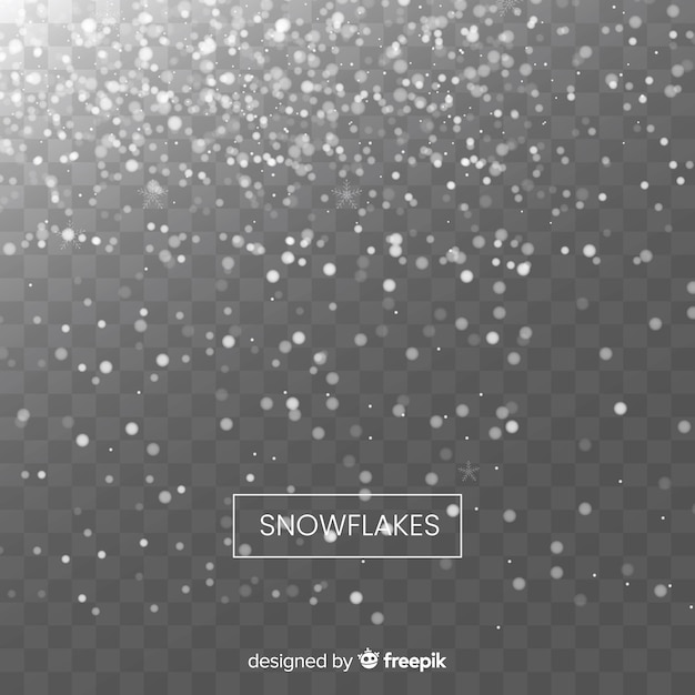 Free Vector | Realistic falling snowflakes in transparent background