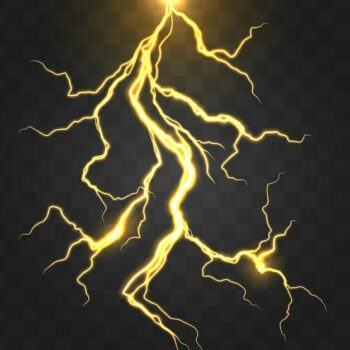 Free Vector | Realistic glowing lightning bolt